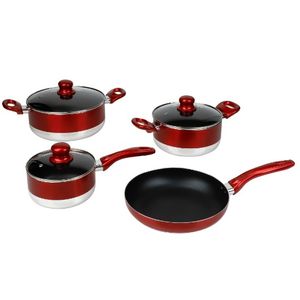 Batería Antiadherente Dkasa 7 Piezas Rojo Cristalizado CGTJ7PCSGR