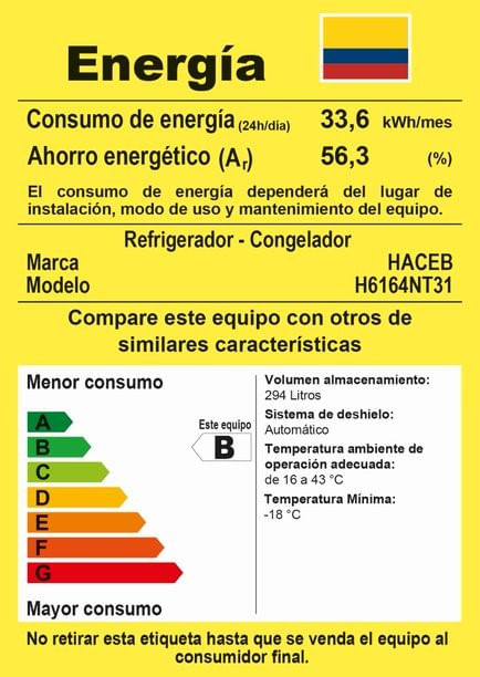 Nevera Haceb No Frost 311 Litros Manija Externa - Negro Color Negra 115V