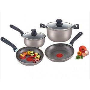 Bateria Imusa 6 Piezas Con Indicadores De Calor Gris